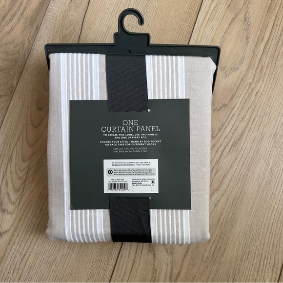 Threshold - Tan Stripe Curtain Panel - Picture 2 of 3